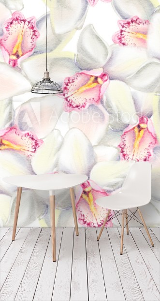 Picture of Seamless pattern with watercolor flowers